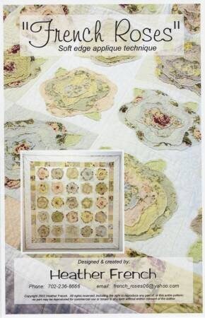 Heather French Vintage Meadow Artworks French Roses Quilt Pattern (Finished Size: 57"x57")