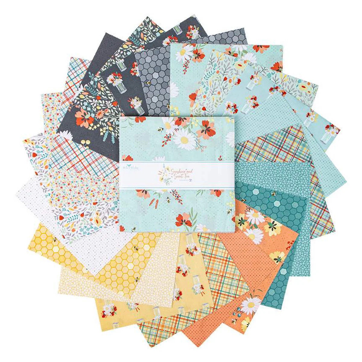 Riley Blake Sunshine & Sweet Tea Fabric Collection 5" Stacker (42 Pieces)