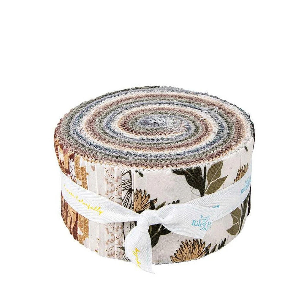 Riley Blake Dancing Daisies Fabric Collection 2.5" Rollie Pollie (40 Pieces Per Roll)