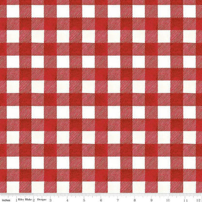 WIDEBACKS! Riley Blake White as Snow Fabric Collection Red Buffalo Plaid Wideback ( 107"-108" Width) Premium 100% Cotton Fabrics