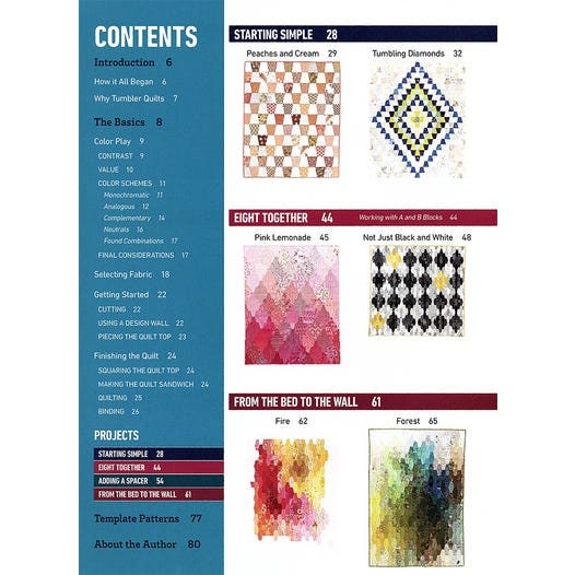 Valerie Prideaux Tumbler Quilts Endless Possibilities Pattern Book (16 Projects per book)