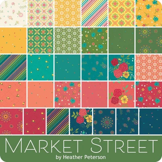 PREORDER! Wideback Riley Blake Heather Peterson Market Street Fabric Collection Tea Rose ( 106"-108" Wide) Premium 100% Cotton Ship AUG 2024