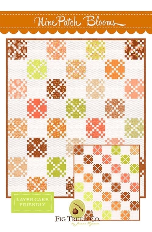 Fig Tree & Co Nine Patch Blooms Quilt Pattern Finished Size: 63.5"x72.5"