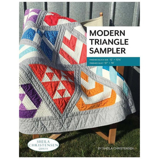 Shelia Christensen Quilts Modern Triangle Sampler Pattern Finished Size: 57"x74"