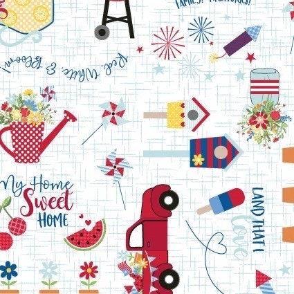 Kimberbell Red, White, & Bloom Quilt Collection (M.E. CD, Fabric Kits, Embellishment Kits, and Glide Thread Sets Available)