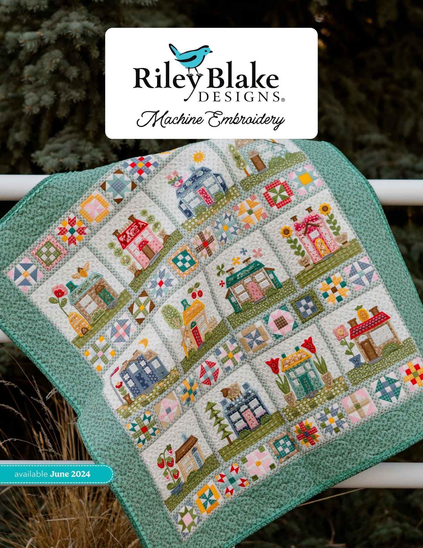 Riley Blake Lori Holt Bee in My Bonnet Town Machine Embroidery Quilt Projects Collection (Opt USB, Fabric Kits, and Thread Set Available)