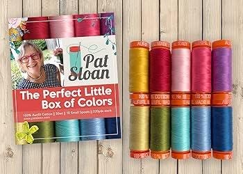 Aurifil Pat Sloan Perfect Little Box of Colors 10 Small Spool Thread Set 50WT (Small Spool 220YDS)