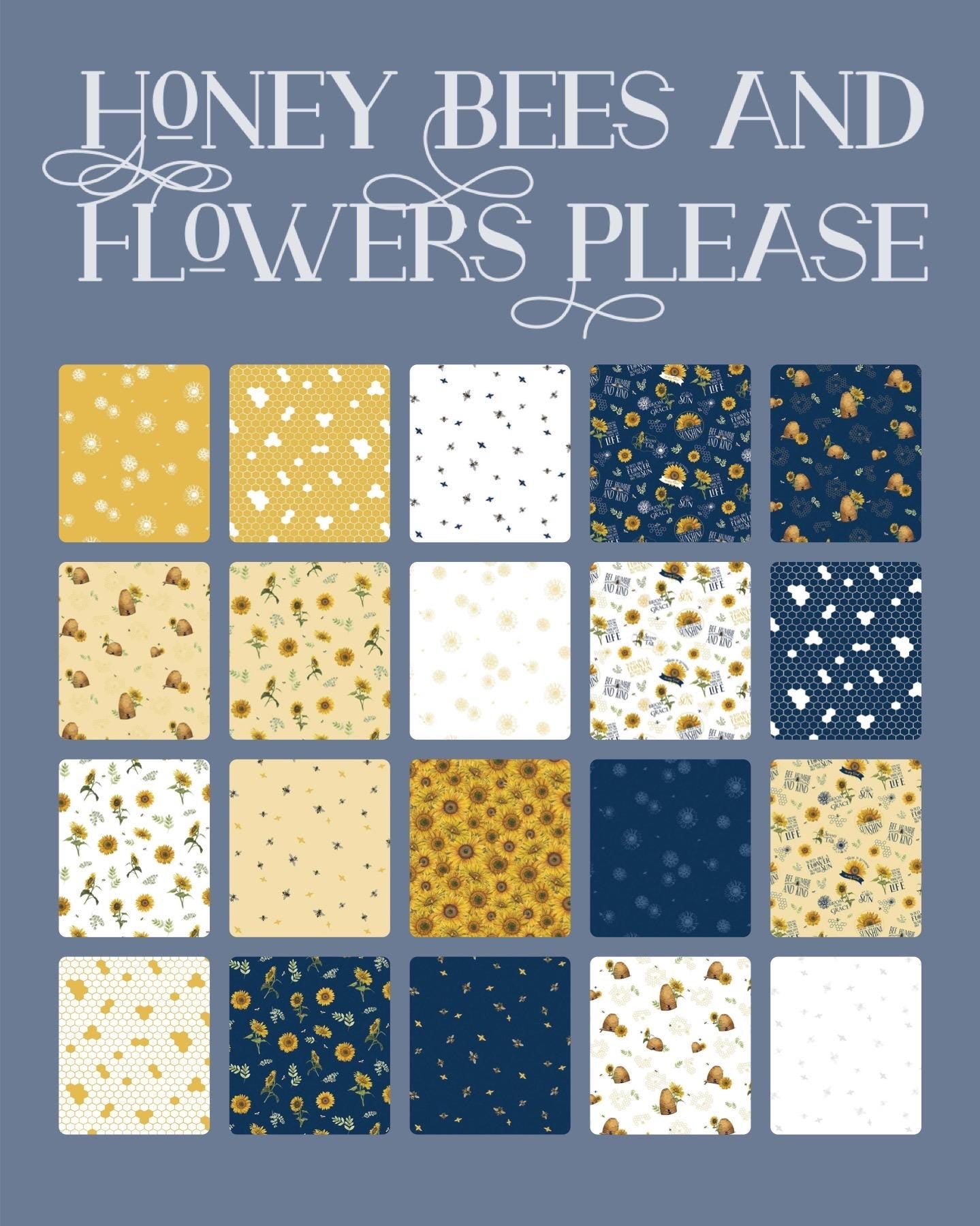 Riley Blake Life is the Flower Quilt Kit Featuring Tara Reed Honey Bees and Flowers Please Fabric Collection