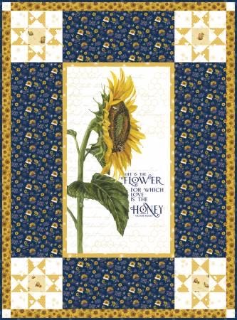 Riley Blake Life is the Flower Quilt Kit Featuring Tara Reed Honey Bees and Flowers Please Fabric Collection