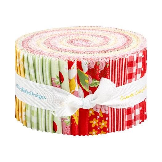 Riley Blake My Mind's Eye Picnic Florals Fabric Collection 2.5" Rolie Polie (40 2.5" Strips Per Roll)