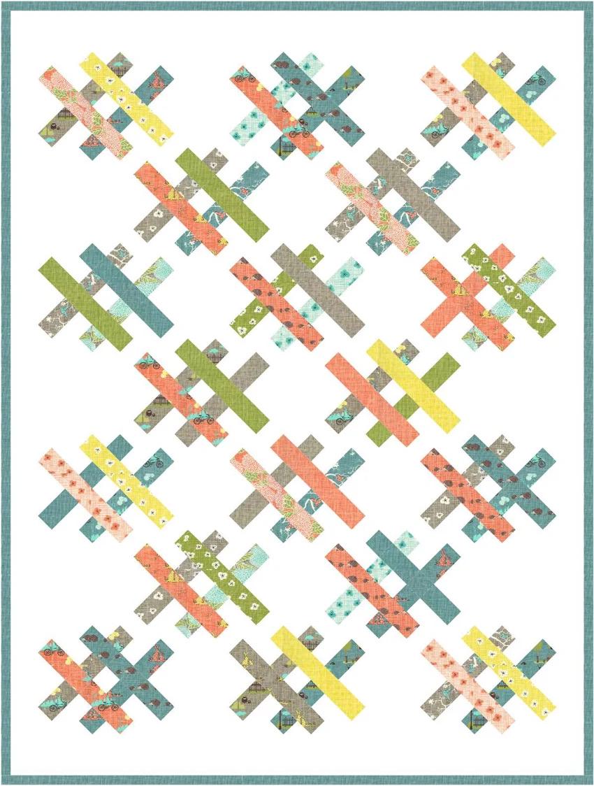 A Bright Corner Quartet Quilt Pattern (4 Size Variations Per Pattern)