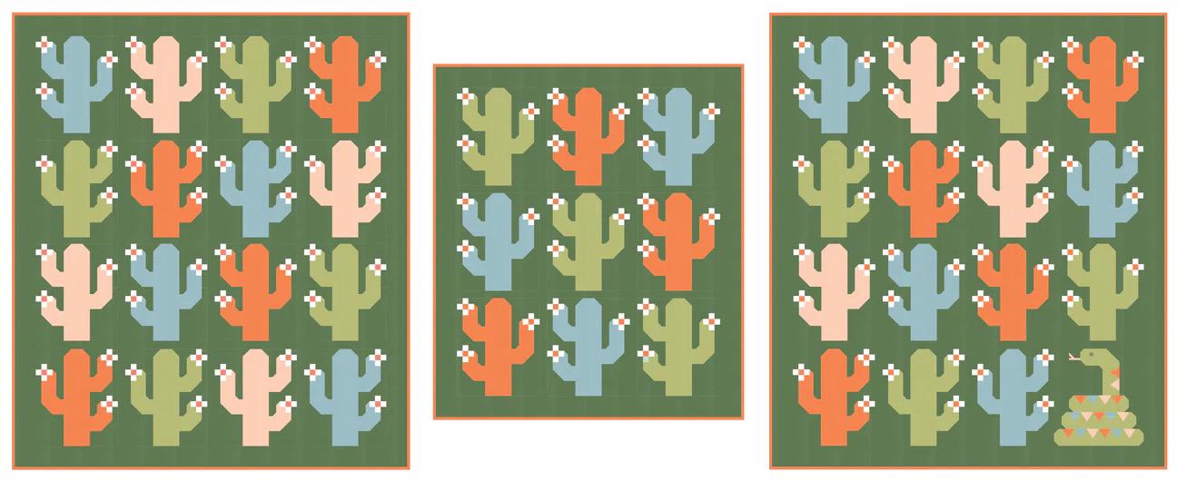 Pen + Paper Patterns Oh My Cacti Quilt Pattern - 2 Size Variations Per Pattern (Optional Fineline Glue Tip Applicators)