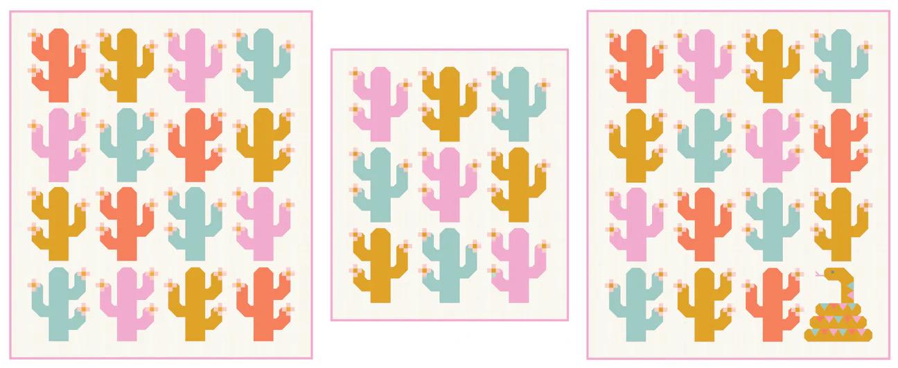 Pen + Paper Patterns Oh My Cacti Quilt Pattern - 2 Size Variations Per Pattern (Optional Fineline Glue Tip Applicators)