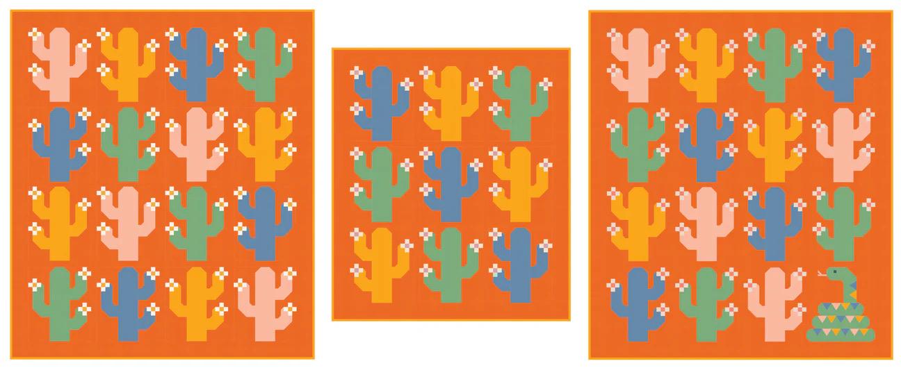 Pen + Paper Patterns Oh My Cacti Quilt Pattern - 2 Size Variations Per Pattern (Optional Fineline Glue Tip Applicators)