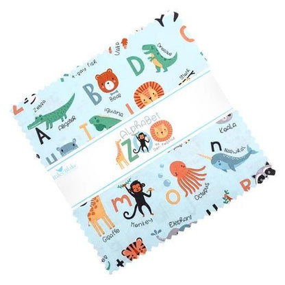 Riley Blake Alphabet Zoo Fabric Collection 10" Stacker (42 Pieces Per Bundle)