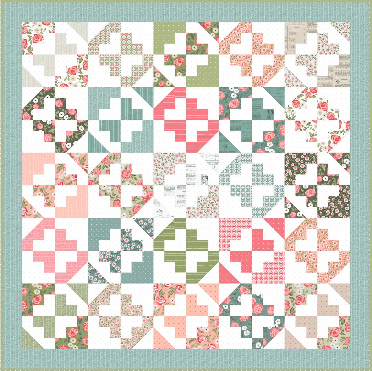 Lella Boutique June Bug Quilt Pattern Finished Size: 68.5"x68.5"