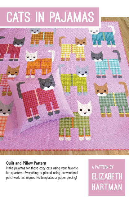 Elizabeth Hartman Cats in Pajamas Quilt Pattern - 3 Size Variations Per Pattern