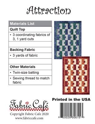 Fabric Cafe Checkmate Quilt Pattern Finished Size 47"x63"