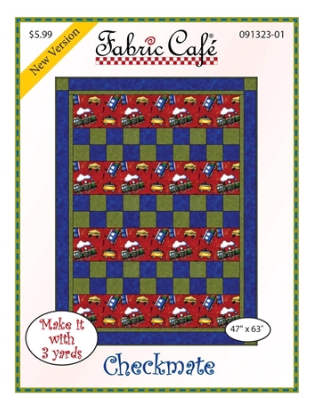 Fabric Cafe Checkmate Quilt Pattern Finished Size 47"x63"