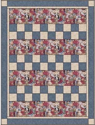 Fabric Cafe Checkmate Quilt Pattern Finished Size 47"x63"