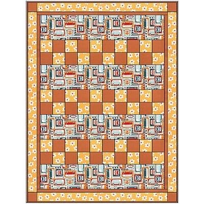 Fabric Cafe Checkmate Quilt Pattern Finished Size 47"x63"