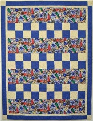 Fabric Cafe Checkmate Quilt Pattern Finished Size 47"x63"