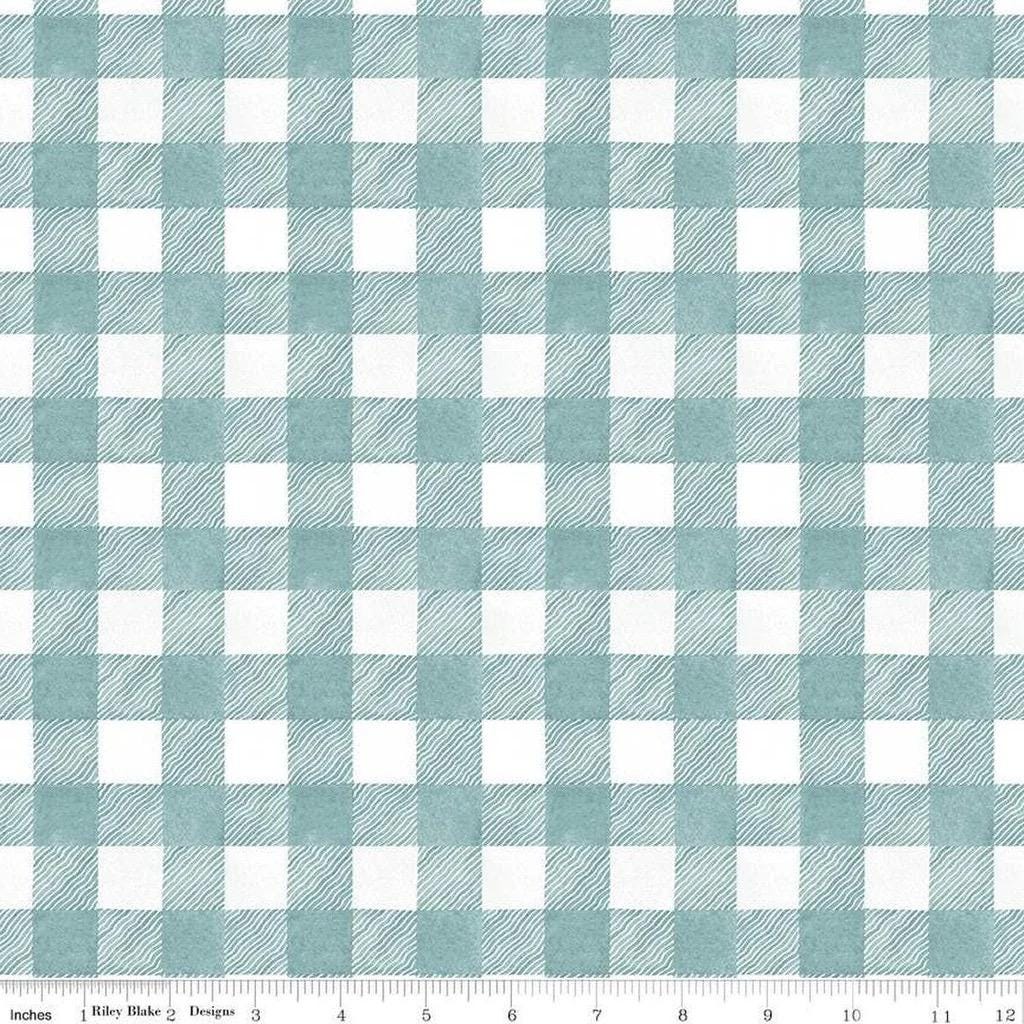 WIDEBACKS! Riley Blake White as Snow Fabric Collection Blue Buffalo Plaid Wideback ( 107"-108" Width) Premium 100% Cotton Fabrics