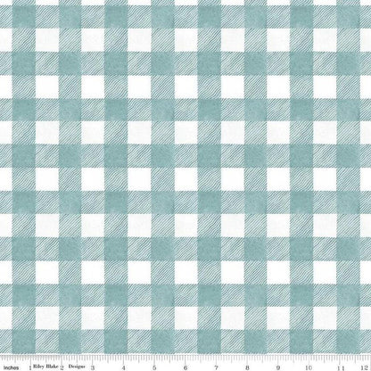 WIDEBACKS! Riley Blake White as Snow Fabric Collection Blue Buffalo Plaid Wideback ( 107"-108" Width) Premium 100% Cotton Fabrics