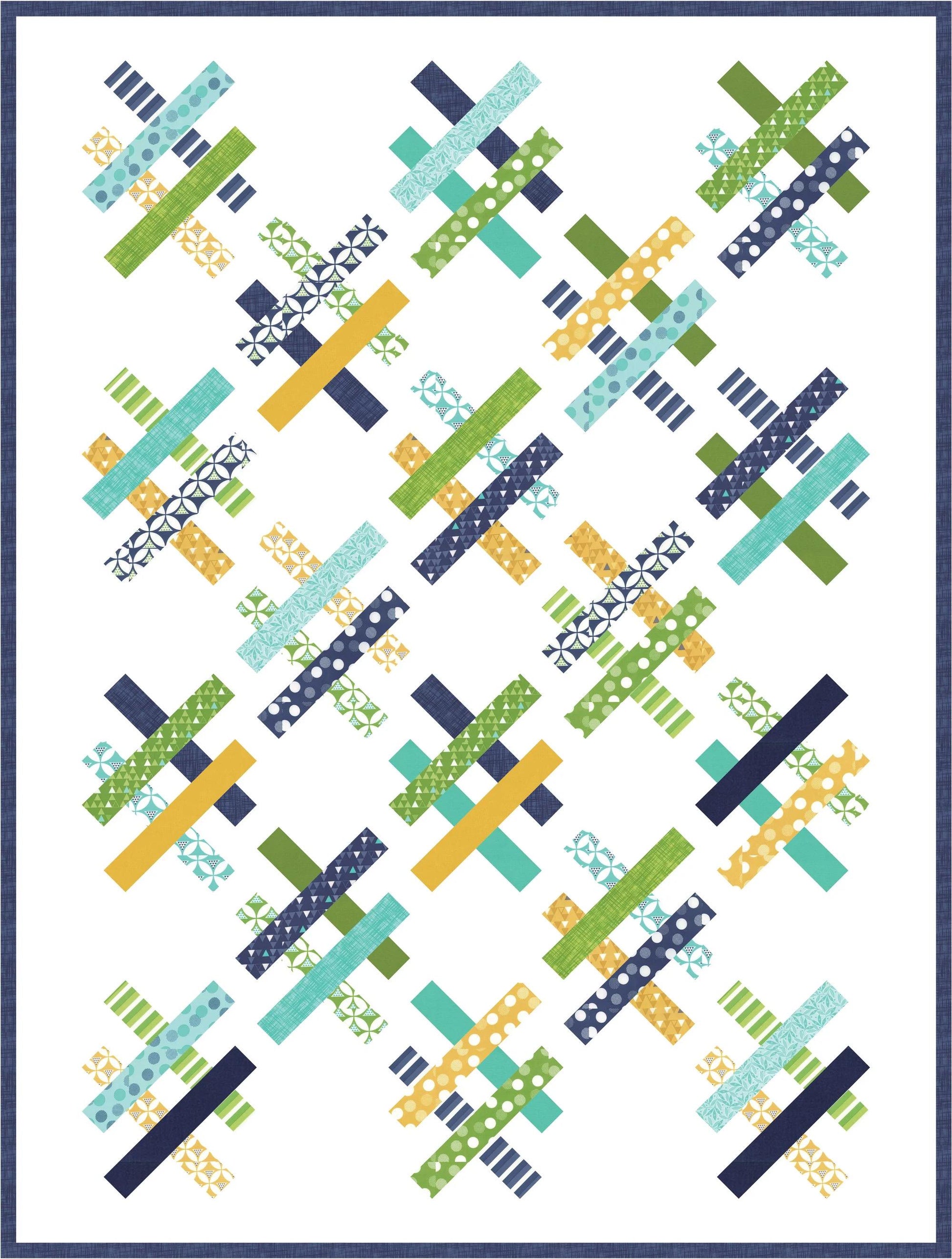 A Bright Corner Quartet Quilt Pattern (4 Size Variations Per Pattern)