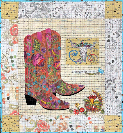 Laura Heine Her Boots Wall Quilt Pattern Finished Size: 33"x38"