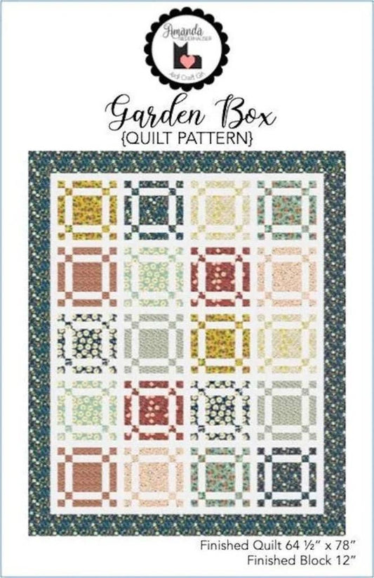 Jedi Craft Girl Amanda Niederhauser Garden Box Quilt Pattern Finished Size: 64.5"x78"