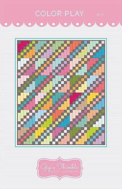 Gigi's Thimble Quilt Patterns Color Play Quilt Pattern - 4 Size Variations Per Pattern