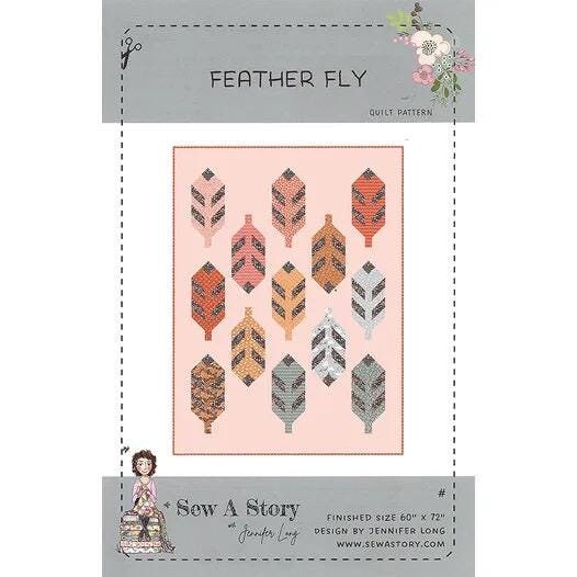 Bee Sew Inspired Feather Fly Quilt Pattern Finished Size: 68"x92"