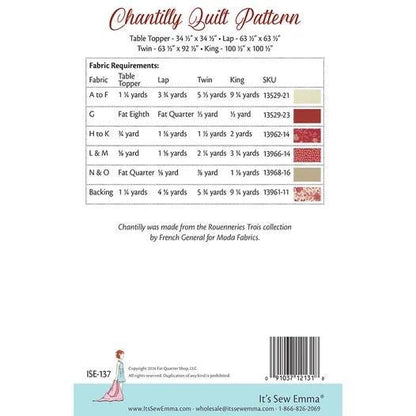 It’s Sew Emma Chantilly Quilt Pattern - 4 Size Variations Per Pattern ISE-137