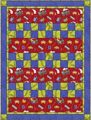 Fabric Cafe Checkmate Quilt Pattern Finished Size 47"x63"