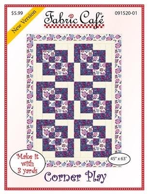 Fabric Cafe Corner Play Quilt Pattern Finished Size 45"x63"