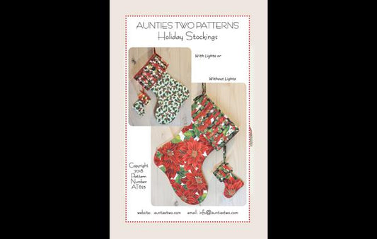 Aunties Two Holiday Stockings Pattern - 2 Size Variations Per Pattern