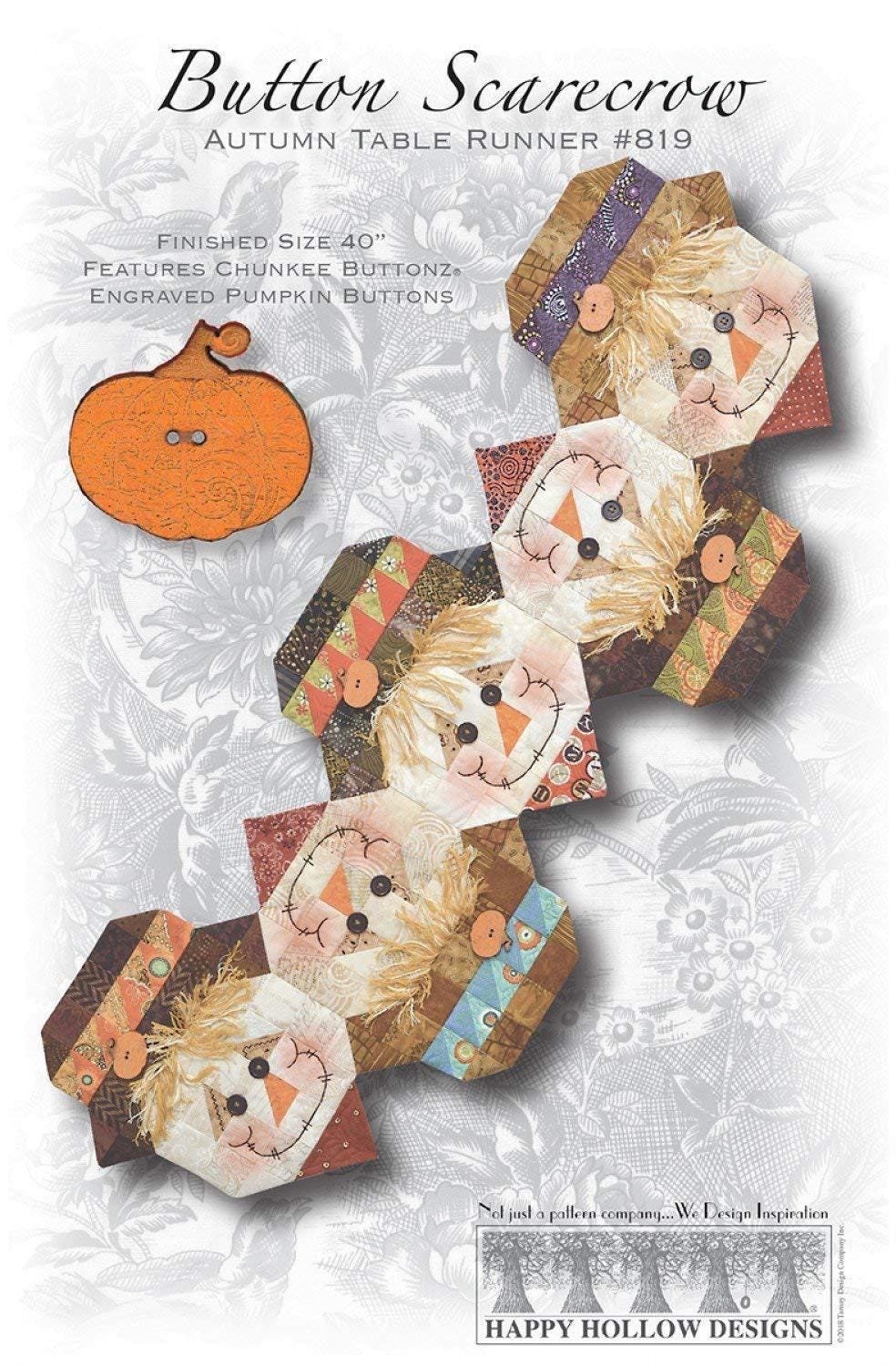 Happy Hollow Designs Patter Pak Plus Button Scarecrow Runner Pattern