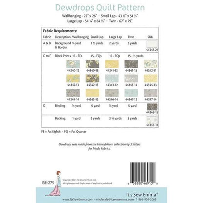 It’s Sew Emma Dewdrops Quilt Pattern - 4 Size Variations Per Pattern