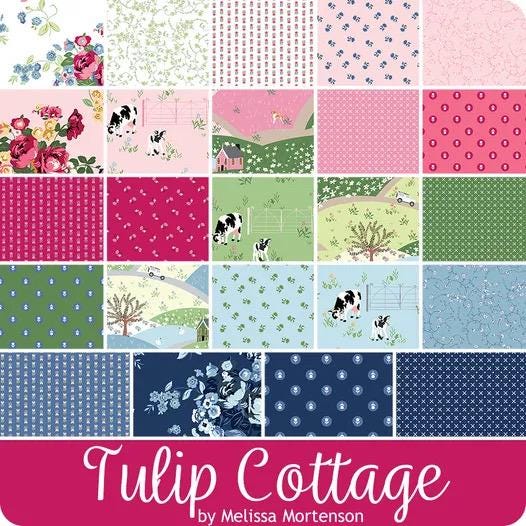 Riley Blake Tulip Cottage Fabric Collection 5" Stacker (42 Pieces Per Bundle)