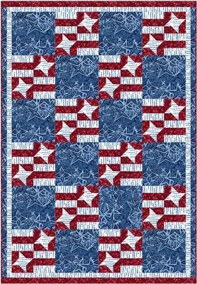 Fabric Cafe Patriotic Pride Quilt Pattern (uses only 3YDS of fabric) Finished Size: 40"x58"