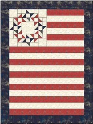 Fabric Cafe Freedom Quilt Pattern (uses only 3YDS of fabric) Finished Size 44”x59”