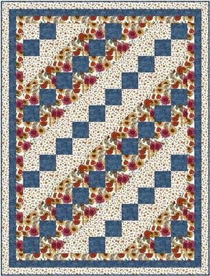 Fabric Cafe Jacob’s Ladder Quilt Pattern (uses only 3YDS of fabric) Finished Size 44”x58”