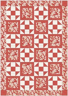 Fabric Cafe Heartland Quilt Pattern (uses only 3YDS of fabric) Finished Size 43”x61”