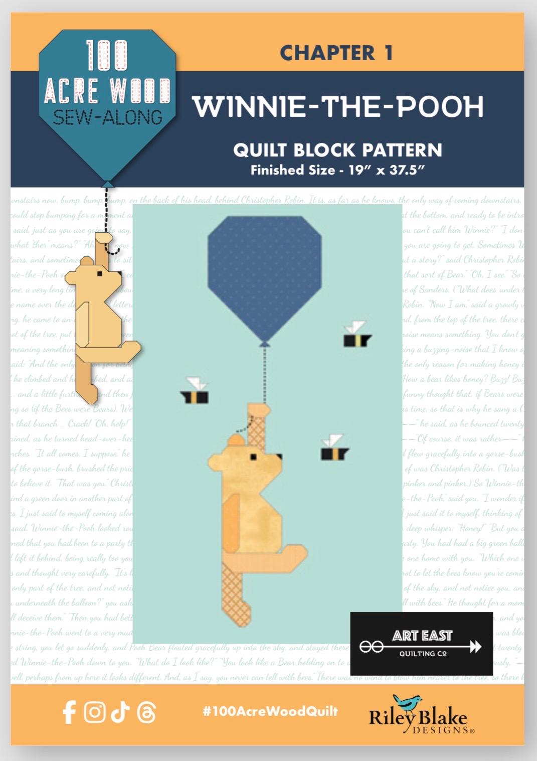 PREORDER!! Limited Edition Riley Blake Art East Quilting Co 100 Acre Wood Quilt Kit Sew-a-Long Finished Size: 70"x70" SHIPS OCT 2024