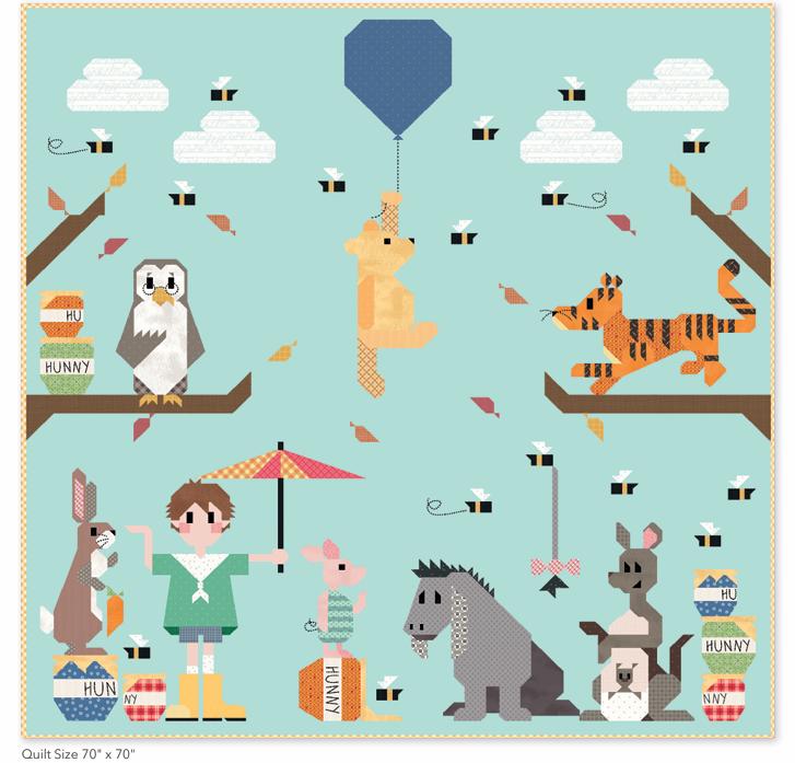 PREORDER!! Limited Edition Riley Blake Art East Quilting Co 100 Acre Wood Quilt Kit Sew-a-Long Finished Size: 70"x70" SHIPS OCT 2024