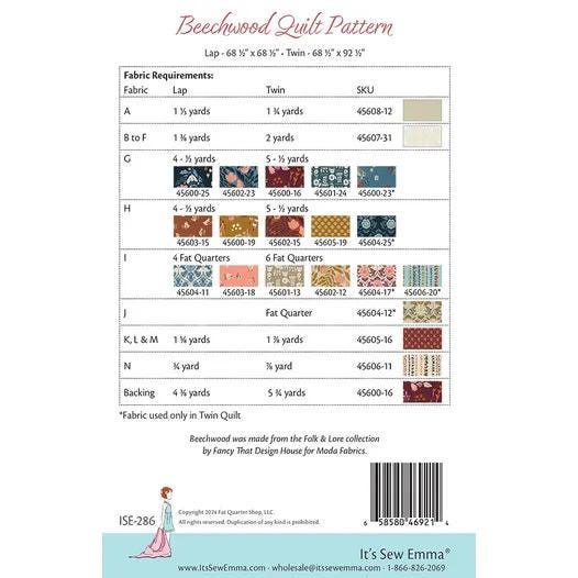 It’s Sew Emma Beechwood Quilt Pattern - 2 Size Variations Per Pattern ISE286