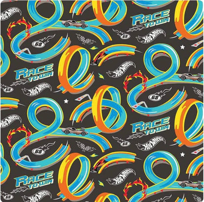 Riley Blake Made to Race Hot Wheels Fabric Collection Race Track on Charcoal