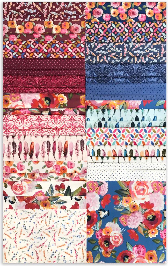 Riley Blake Poppies & Plumes Fabric Collection 5" Stacker (42 Pieces Per Bundle)