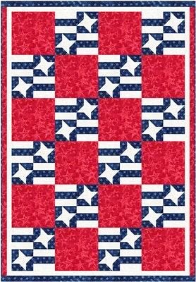 Fabric Cafe Patriotic Pride Quilt Pattern (uses only 3YDS of fabric) Finished Size: 40"x58"